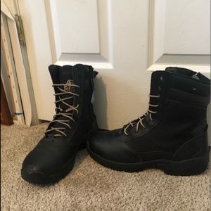 Mens black leather boots